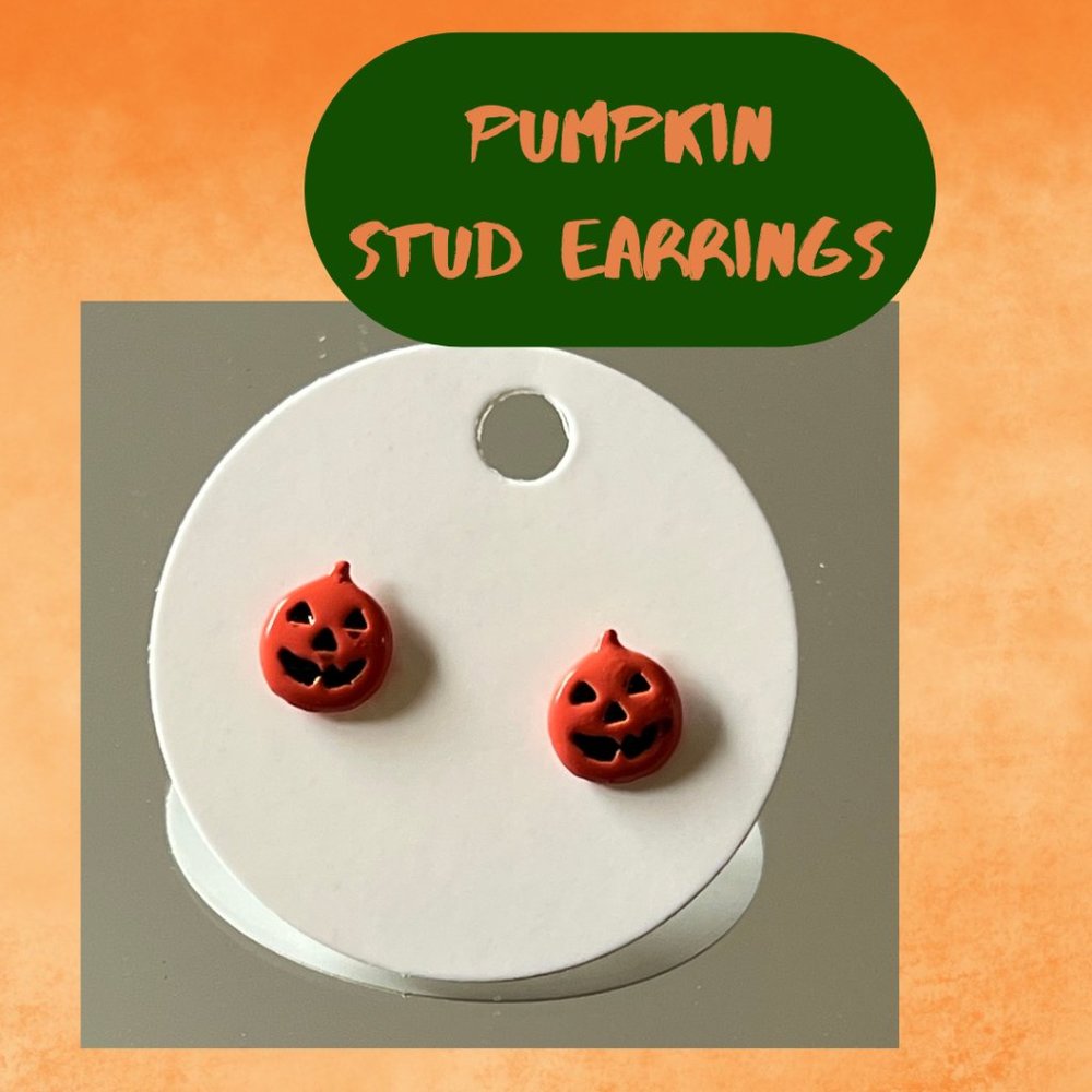 4/$20 Fun Pumpkin Stud Earrings  ~ NEW